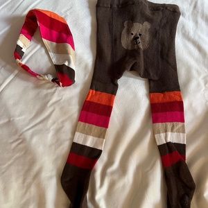 Baby Gap Boho Butterfly Tights 12-24 months and headband one size